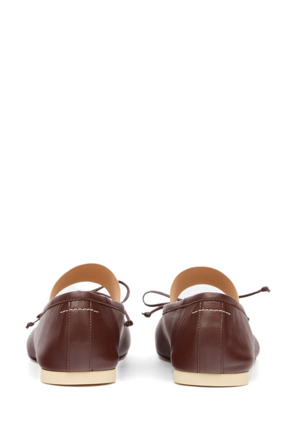 MM6 Maison Margiela Leather Ballets Flats - Leather Brown
