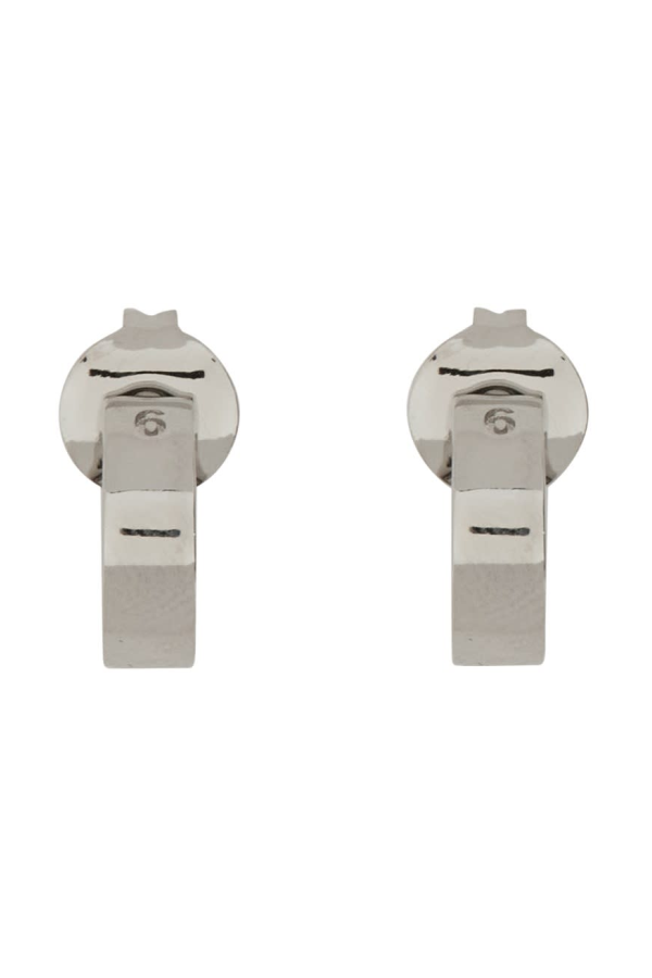 MM6 Maison Margiela Logo Earrings - Silver