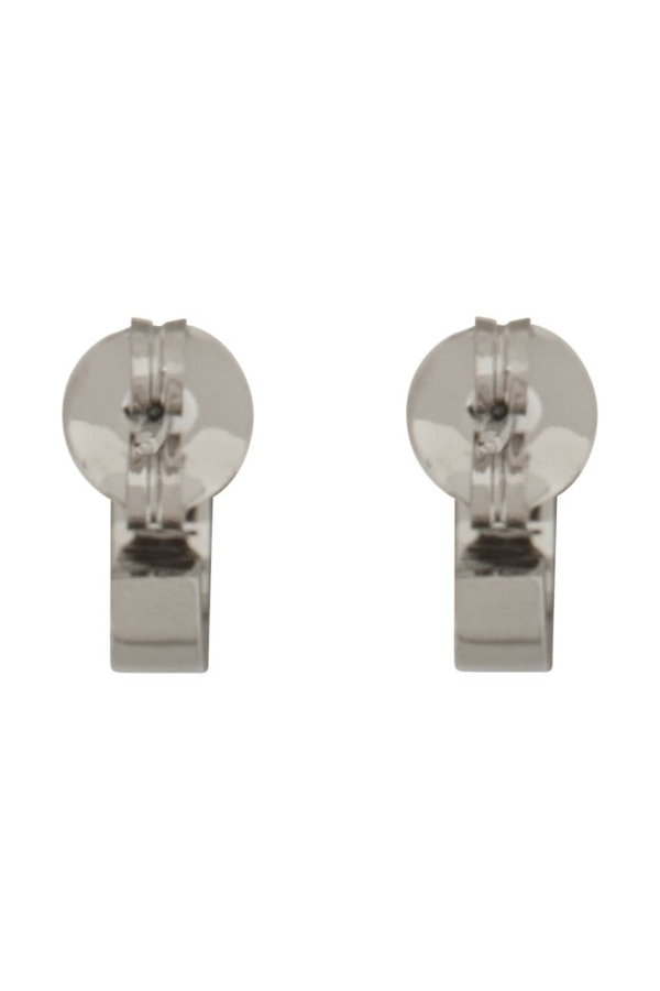 MM6 Maison Margiela Logo Earrings - Silver