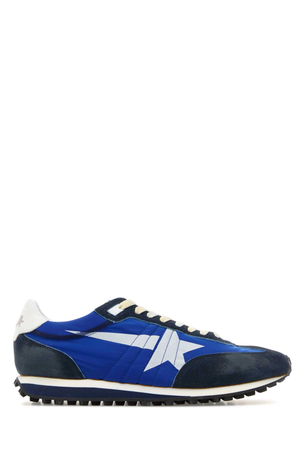 Golden Goose Fabric and Suede Running Marathon Sneakers - Royal Blue/Dark Blue/White