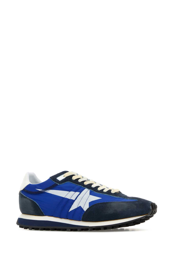Golden Goose Fabric and Suede Running Marathon Sneakers - Royal Blue/Dark Blue/White
