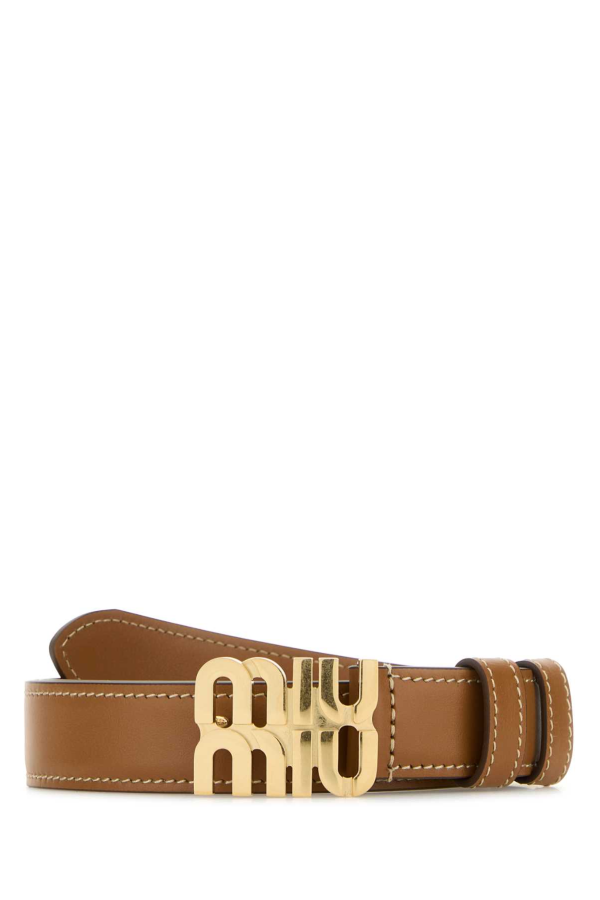 MIU MIU Leather Belt - Caramel