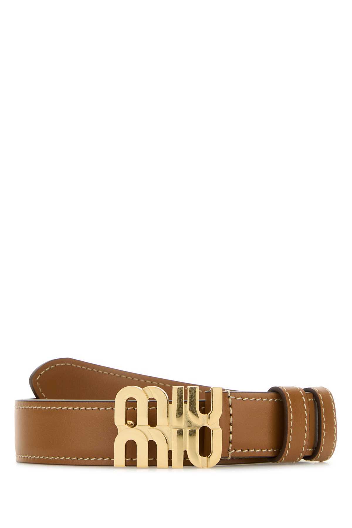 MIU MIU Leather Belt - Caramel - Image 1 of 3