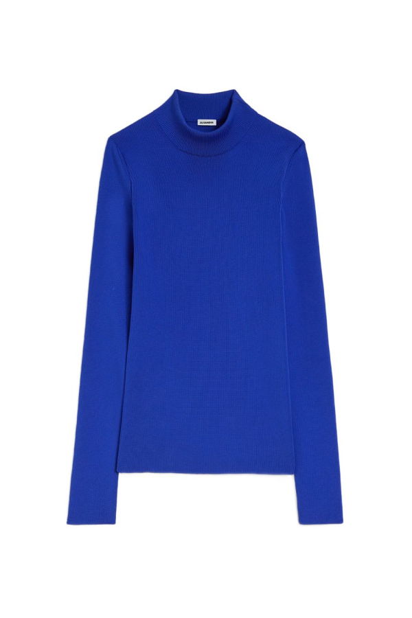 Jil Sander Mock Neck Jumper Sweater - Blue