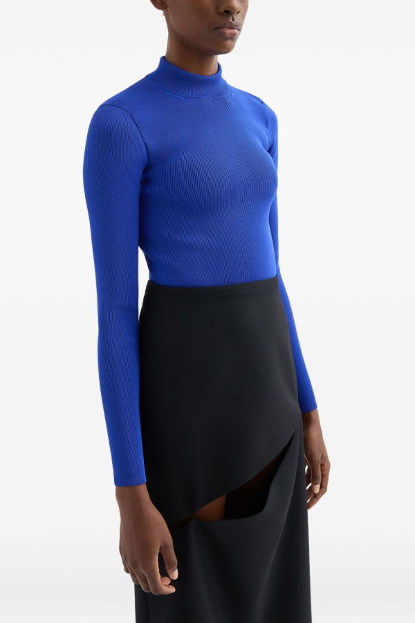 Jil Sander Mock Neck Jumper Sweater - Blue