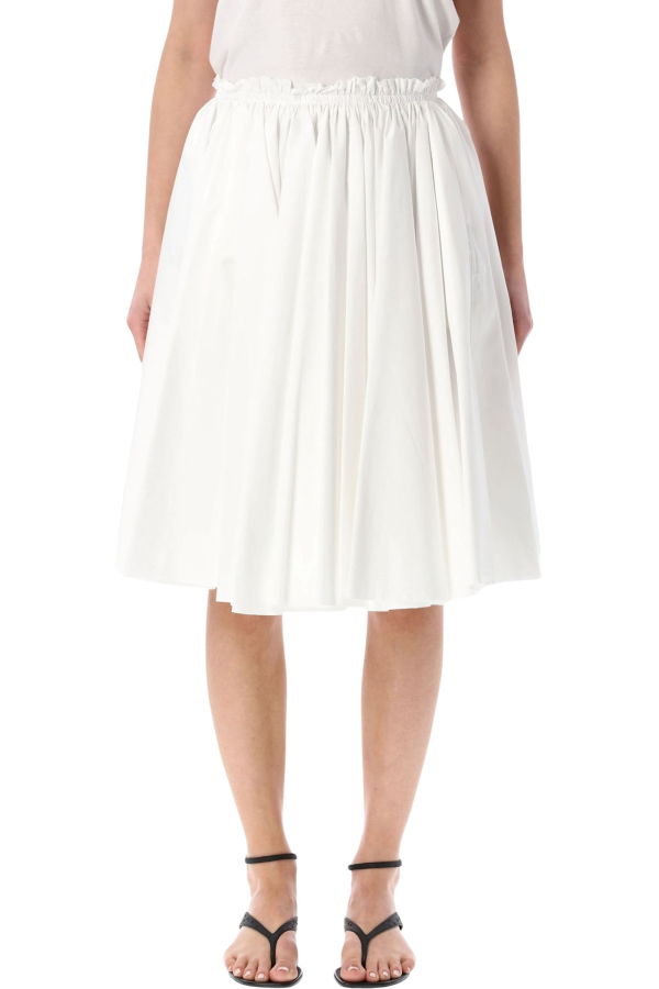 Ami Alexandre Mattiussi Ami Paris Cotton Midi Corolla Skirt - White