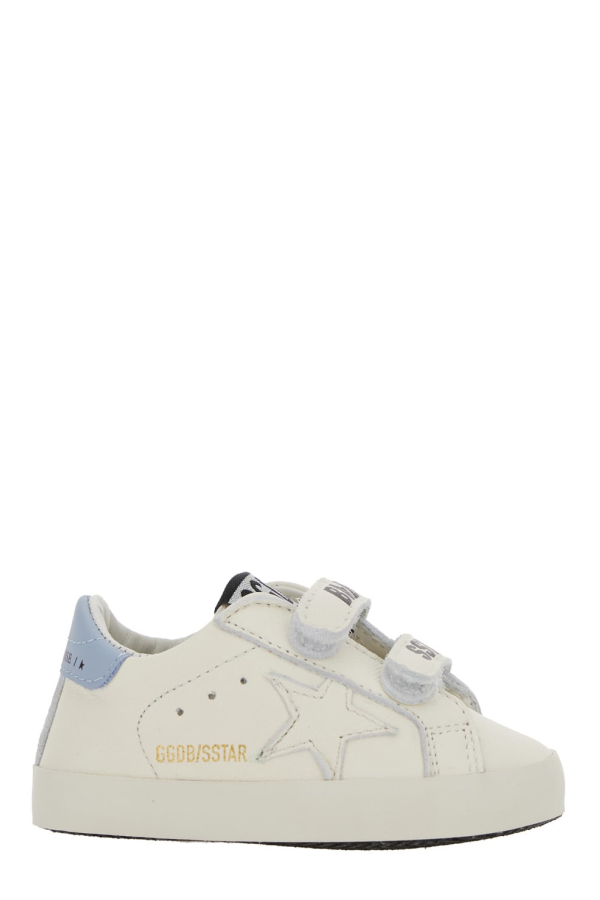 KIDS Golden Goose Sneaker With Star Patch on the Side and Logo Patch on the Tongue in Leather Baby Sneakers - White