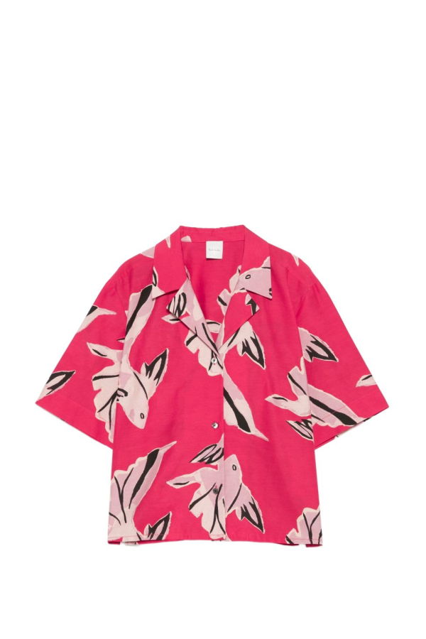 PAUL SMITH Printed Cotton Shirt - Red