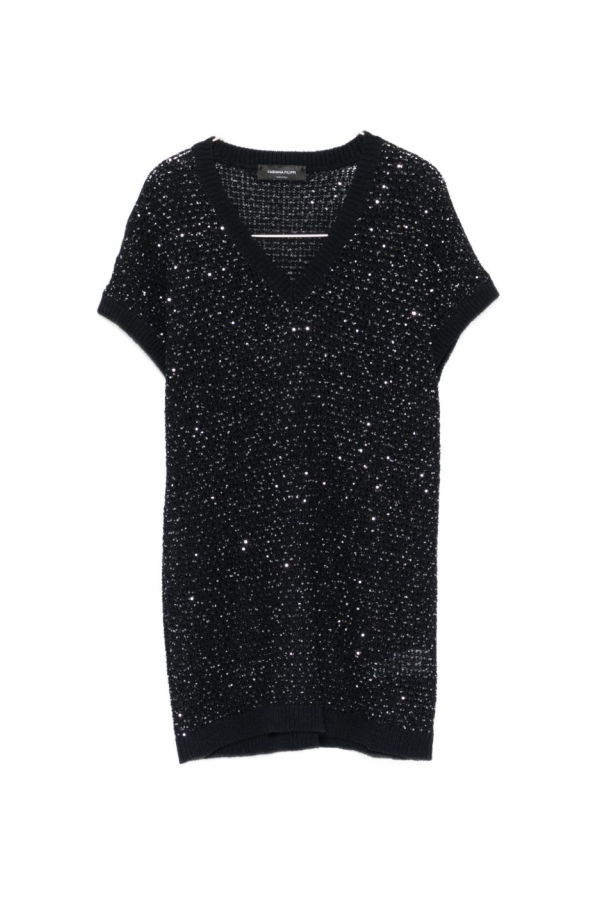 Fabiana Filippi Embellished V-Necked Top - Blue