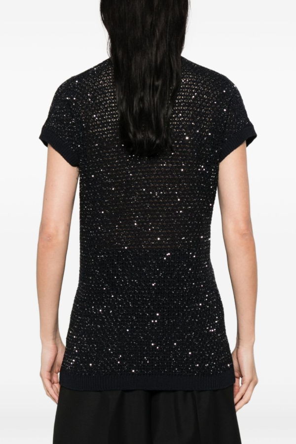 Fabiana Filippi Embellished V-Necked Top - Blue