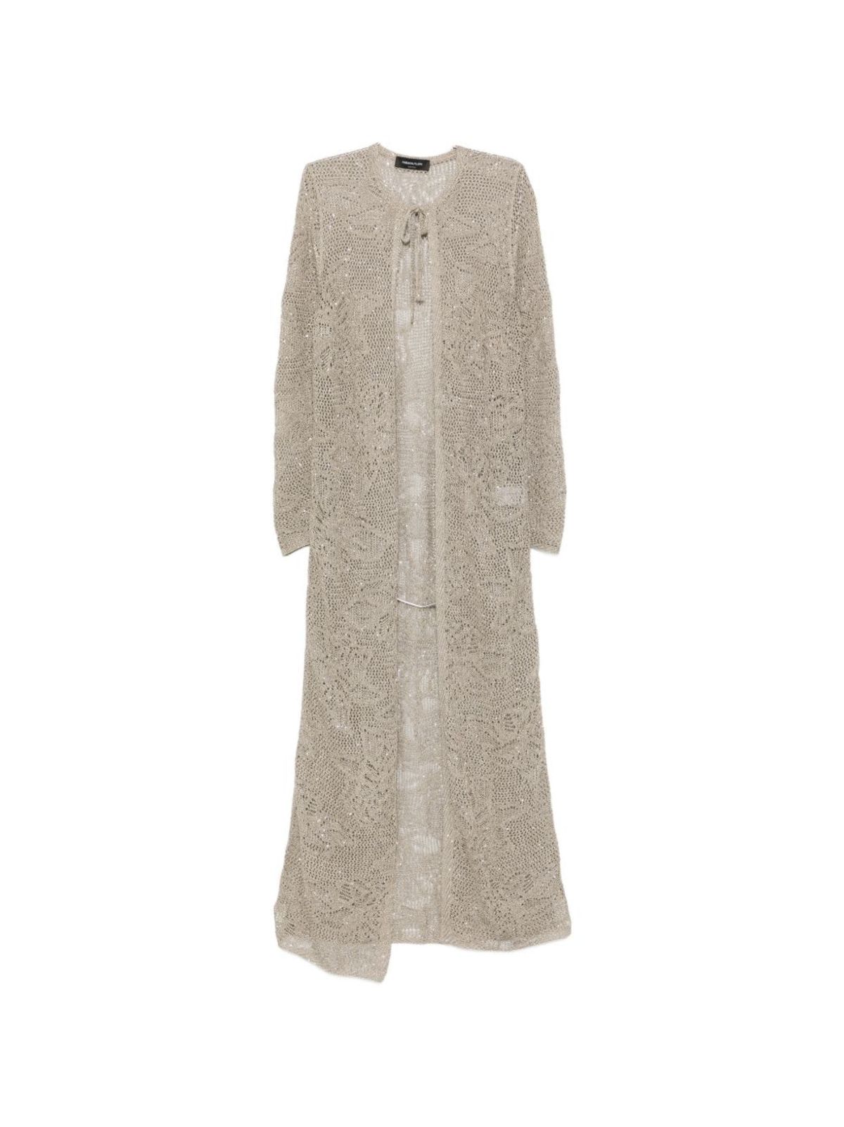 Fabiana Filippi Tie-Detail Long Cardigan - Khaki Green - Image 1 of 5