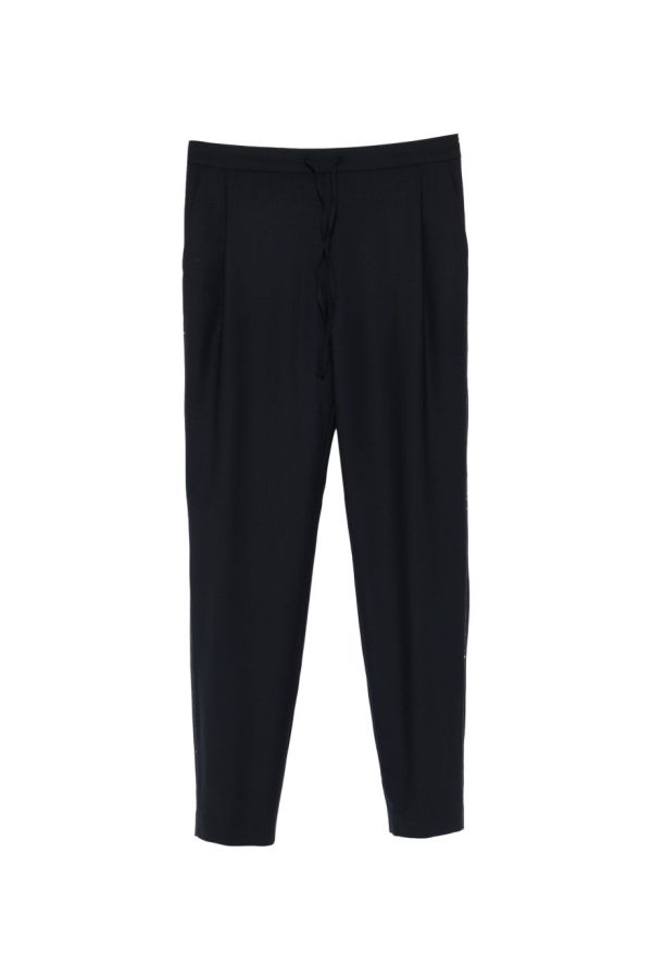 Fabiana Filippi Wool Drawstring Trousers - Dark Blue