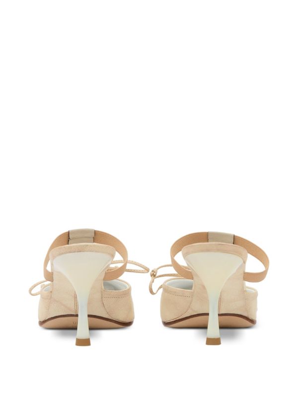 MM6 Maison Margiela Suede Leather Mules - Beige