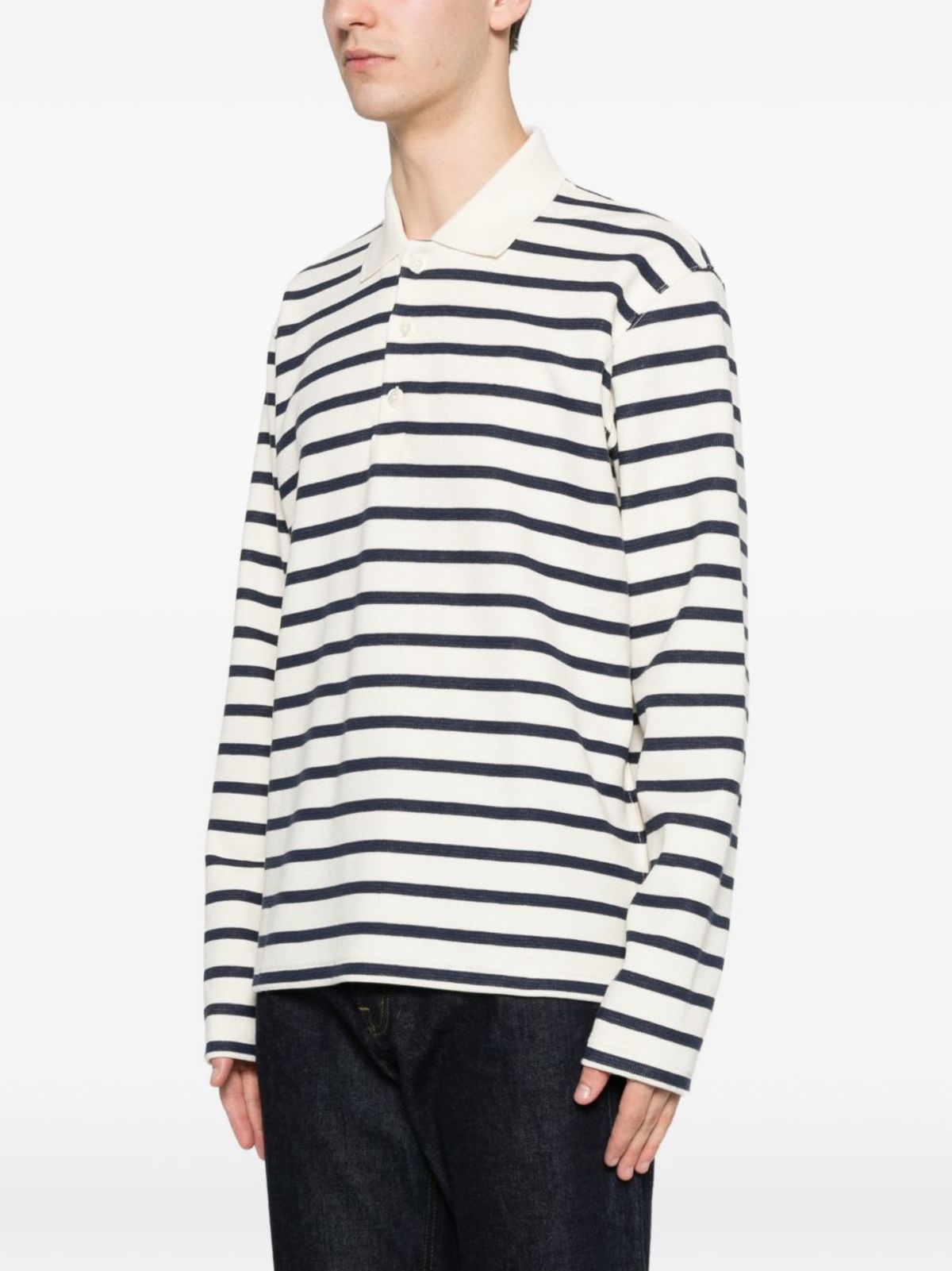 JUNYA WATANABE Striped Cotton Polo Shirt - Image 2 of 5