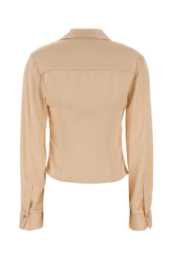 Blumarine Peach Stretch Satin Blouse - Champagne
