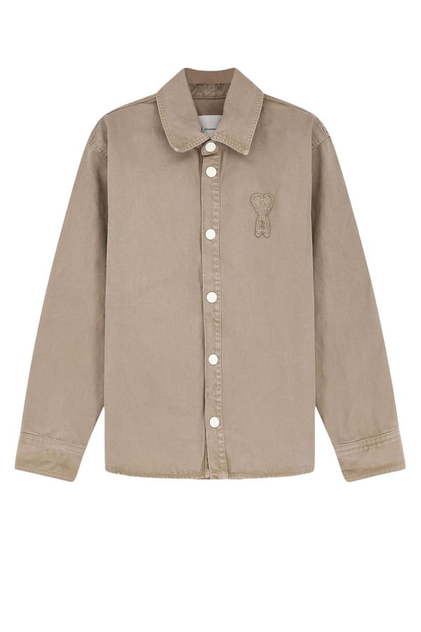 Ami Alexandre Mattiussi Ami De Coeur Cotton Shirt - Beige Taupe