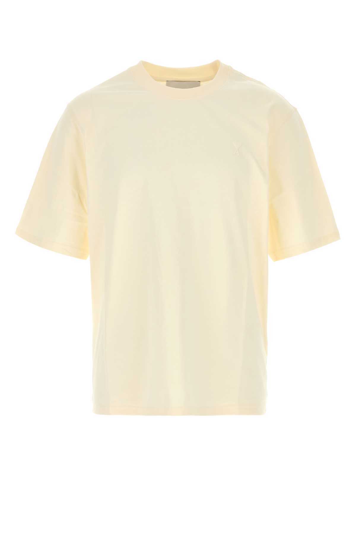 Ami Alexandre Mattiussi Ivory Cotton T-Shirt - Image 1 of 2