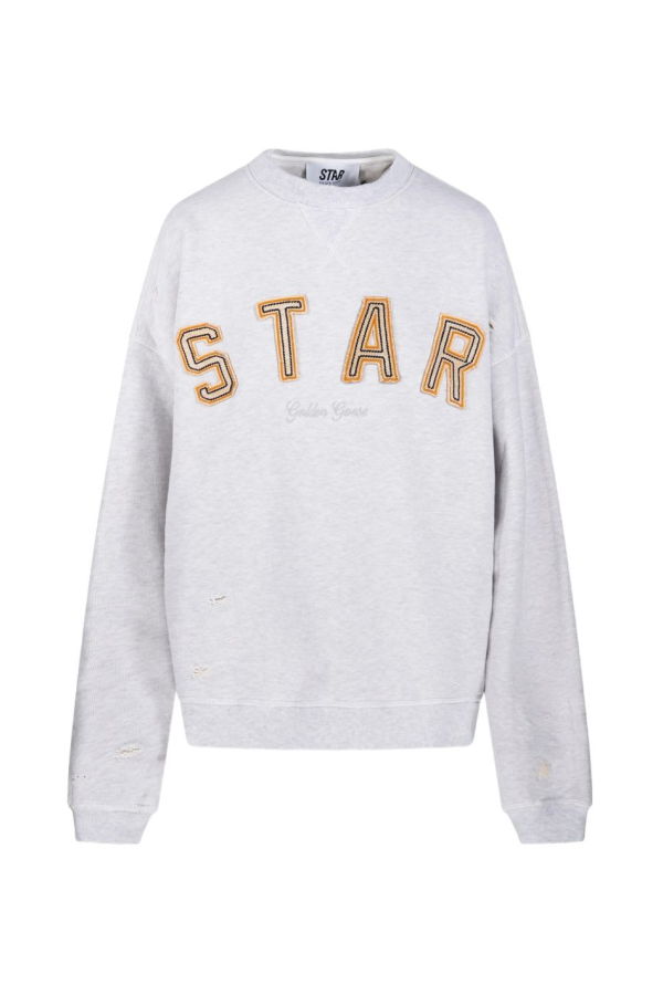 Golden Goose Logo Cotton Sweatshirt - Light Grey