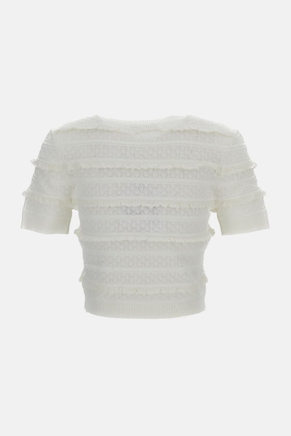 Self-Portrait Pointelle Knit Top