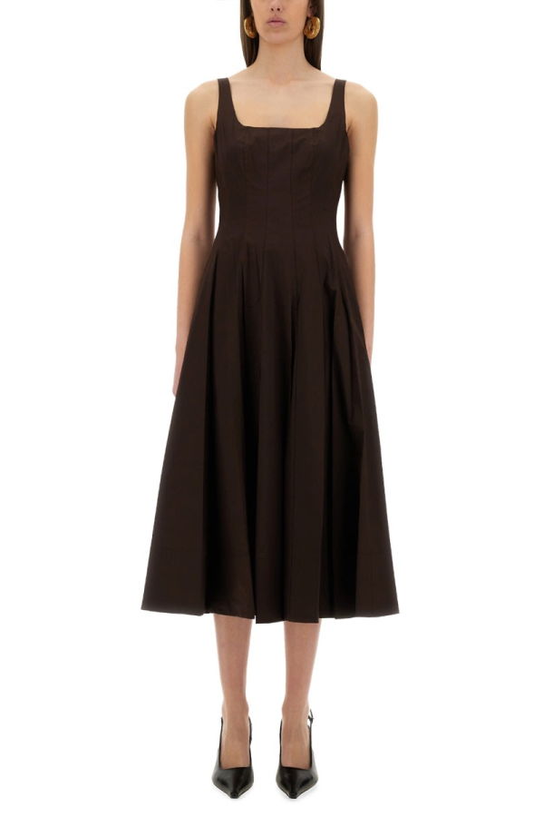 Staud Wells Midi Dress - Brown