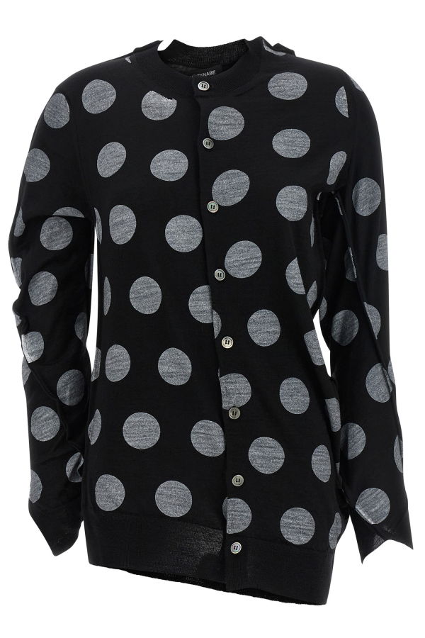 JUNYA WATANABE Polka Dot Maxi Cardigan - White/Black
