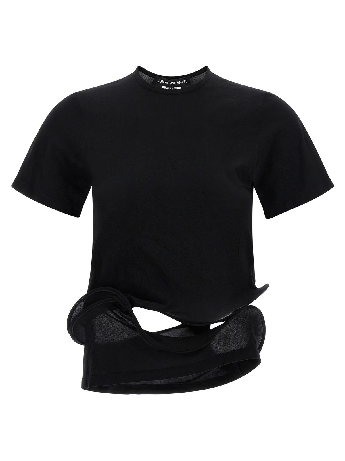 JUNYA WATANABE Sculptural Background T-Shirt - Black - Image 1 of 4