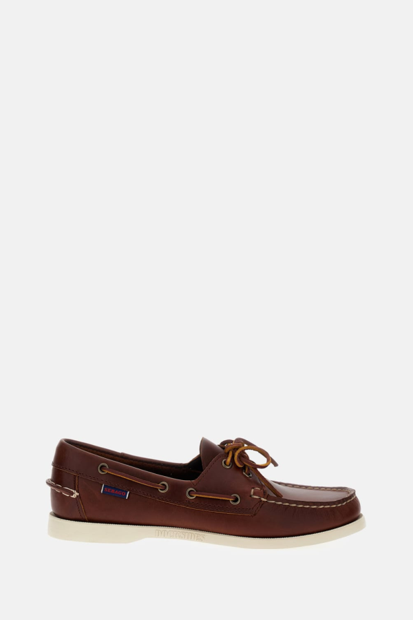 Sebago Docksides Portland Waxed Flat Shoes - Brown