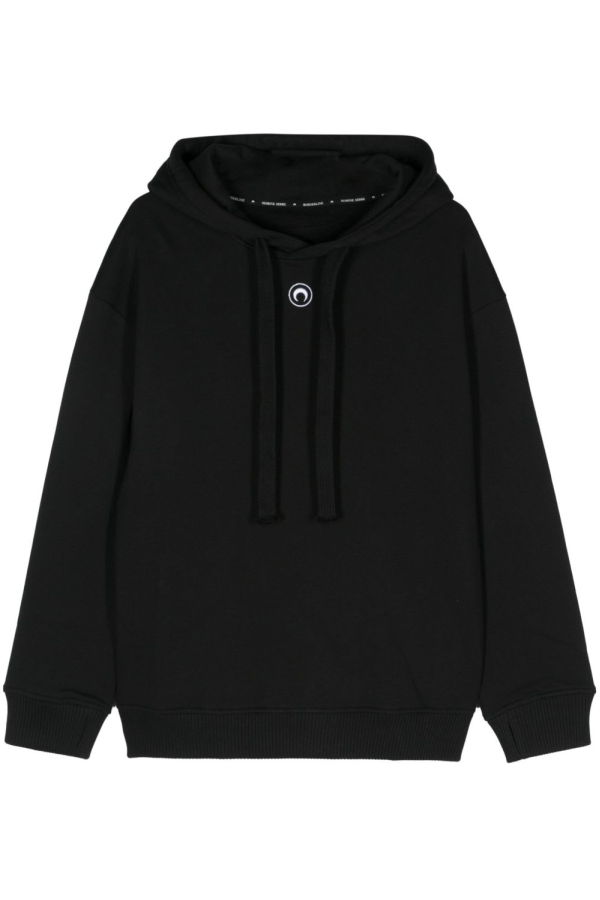 MARINE SERRE Moon Cotton Hoodie - Black