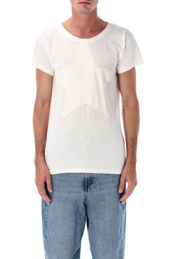 MM6 Maison Margiela Star Patch Fitted Cotton T-Shirt - Off White
