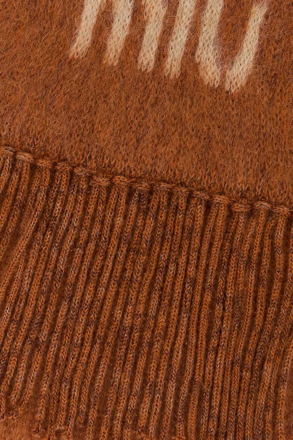 MIU MIU Orange Mohair Blend Scarf - Ruggine