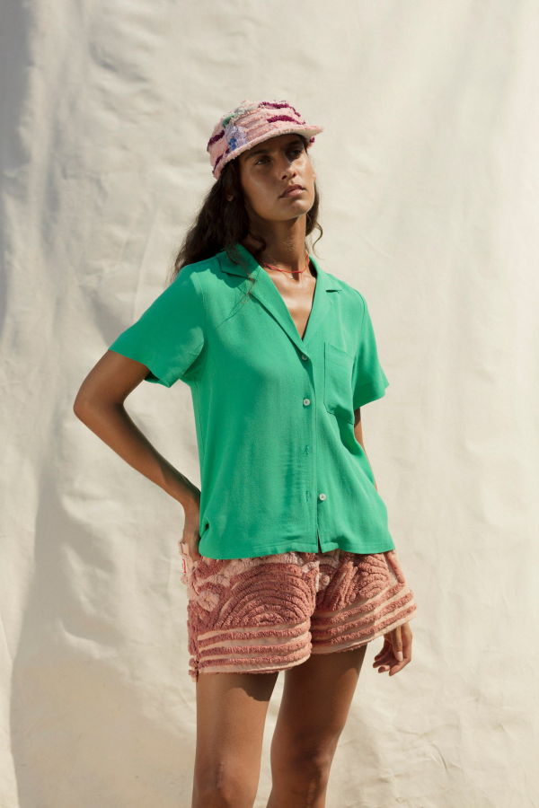 Carleen Nancy Button-Waist Shirt