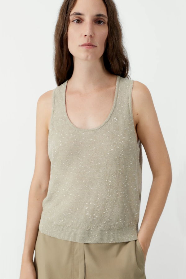 Cordera Linen & Cotton Flecked Tank Top