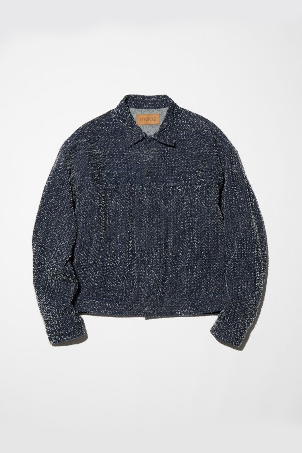 1000S Pleated Dazzle Denim Jacket