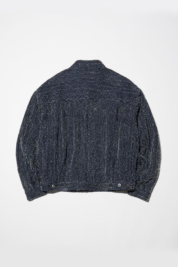 1000S Pleated Dazzle Denim Jacket