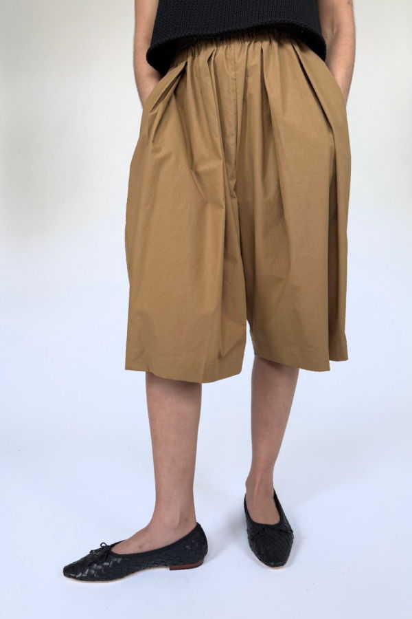 Modern Weaving Boxy Pleat Bermuda Short