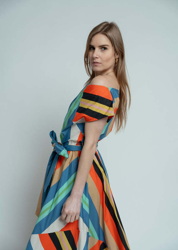 Hope for Flowers Awning Stripes Flared Dress