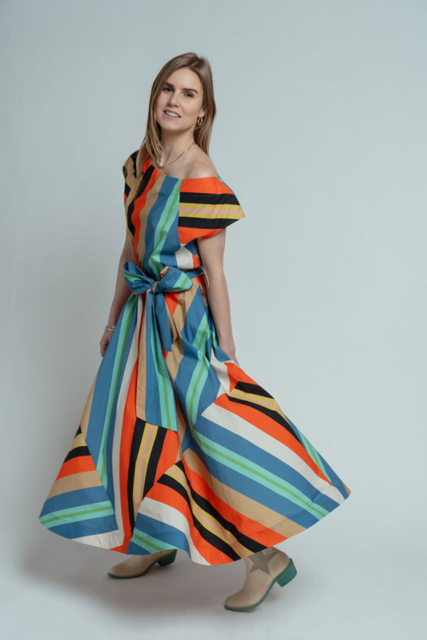 Hope for Flowers Awning Stripes Flared Dress