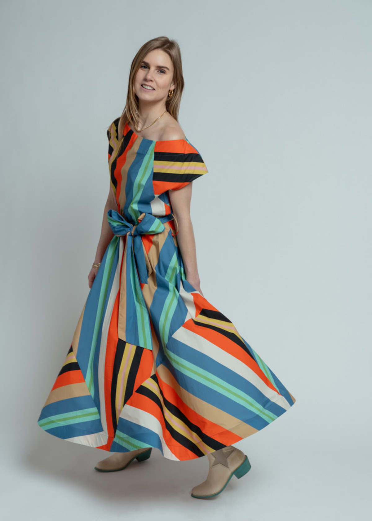 Hope for Flowers Awning Stripes Flared Dress - Image 2 of 5