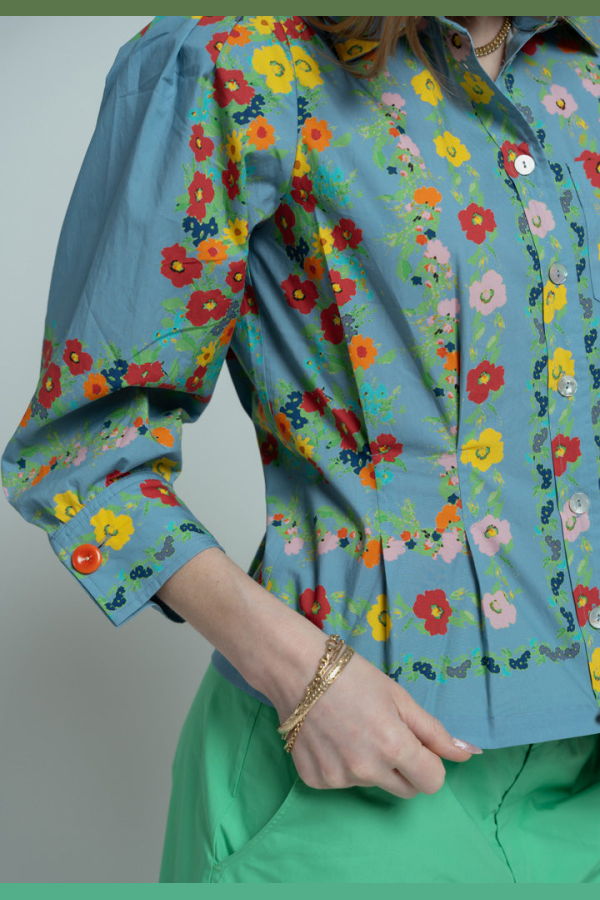 Hope for Flowers Girl Shirt - Chambray Floral