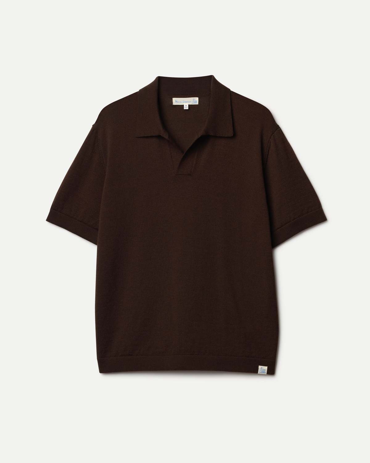 Merz b. Schwanen Merinopolo01 Refined Knitted Merino Wool Short Sleeve Polo Shirt - Image 1 of 1