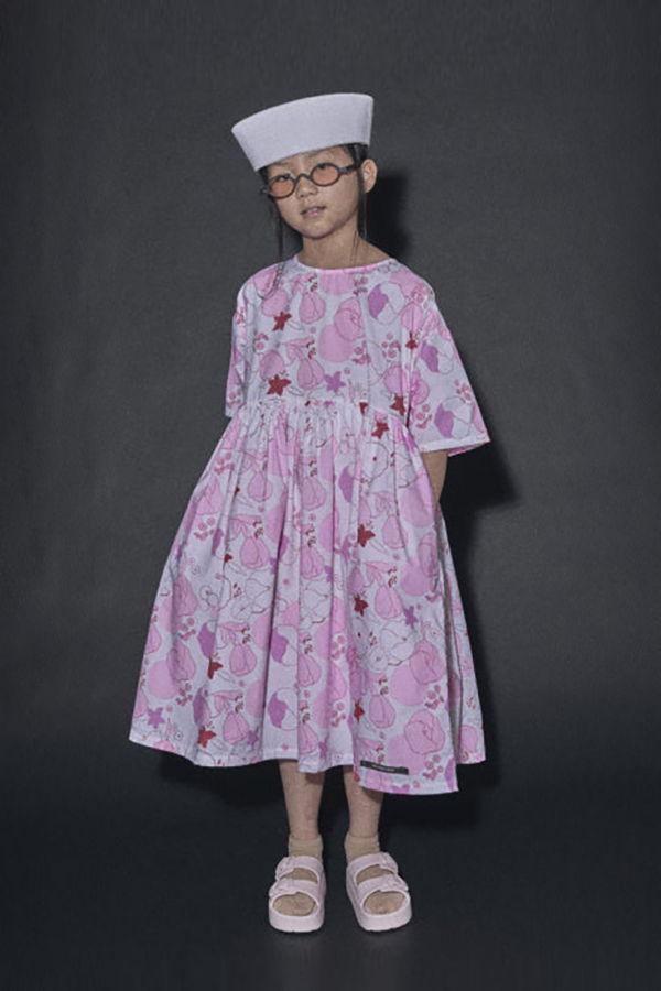 KIDS Little Creative Factory Coral Reef Dress Pink Flower Print