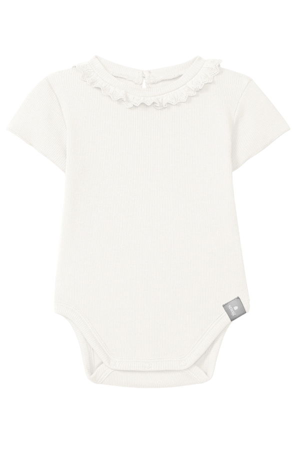 KIDS Snug Baby Collared Bodysuit - White