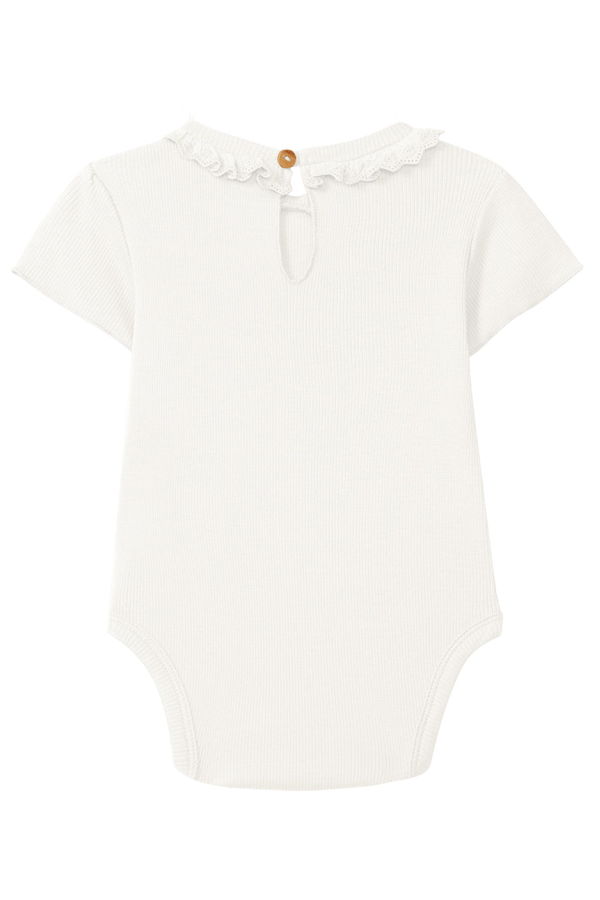 KIDS Snug Baby Collared Bodysuit - White
