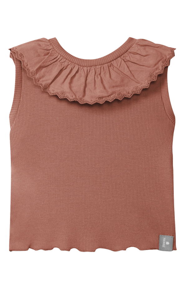 KIDS Snug Baby Collared Top - Terracotta Red