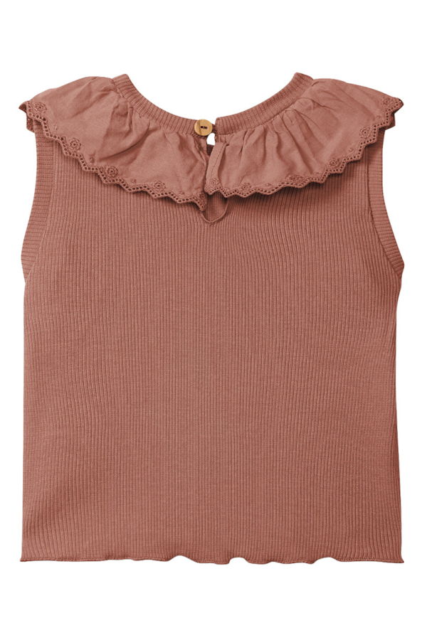 KIDS Snug Baby Collared Top - Terracotta Red