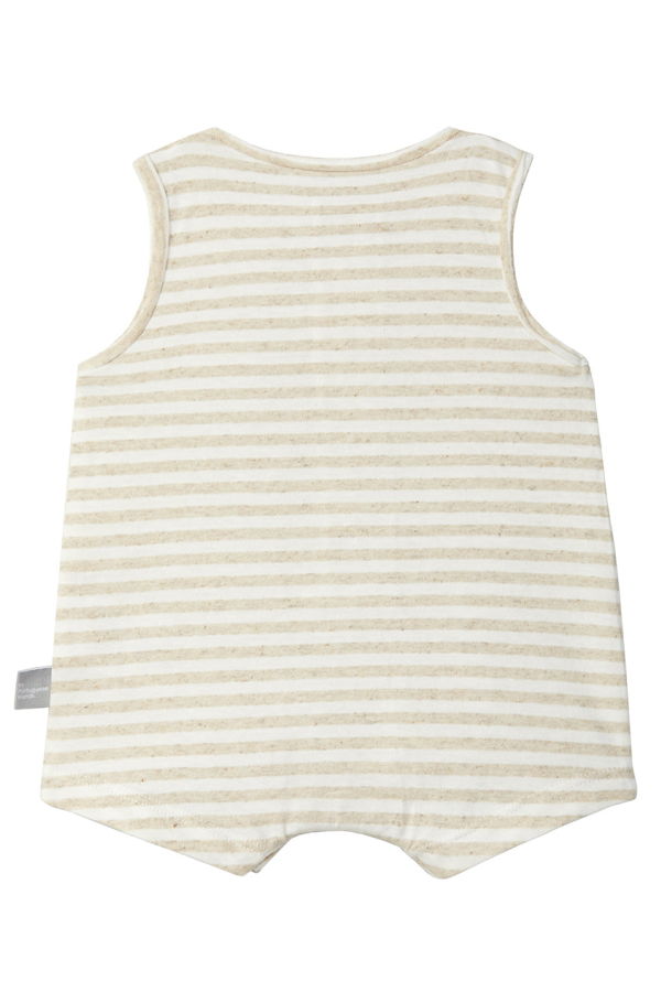 KIDS Snug Baby Romper Linen Stripes Romper - Beige