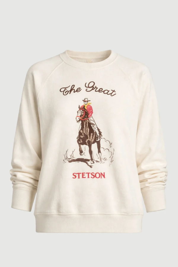 The Great. The College Sweatshirt Stetson Graphic - White
