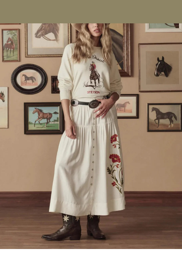 The Great. The College Sweatshirt Stetson Graphic - White