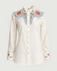 The Great. The Embroidered Western Shirt - Cream - Thumbnail 1