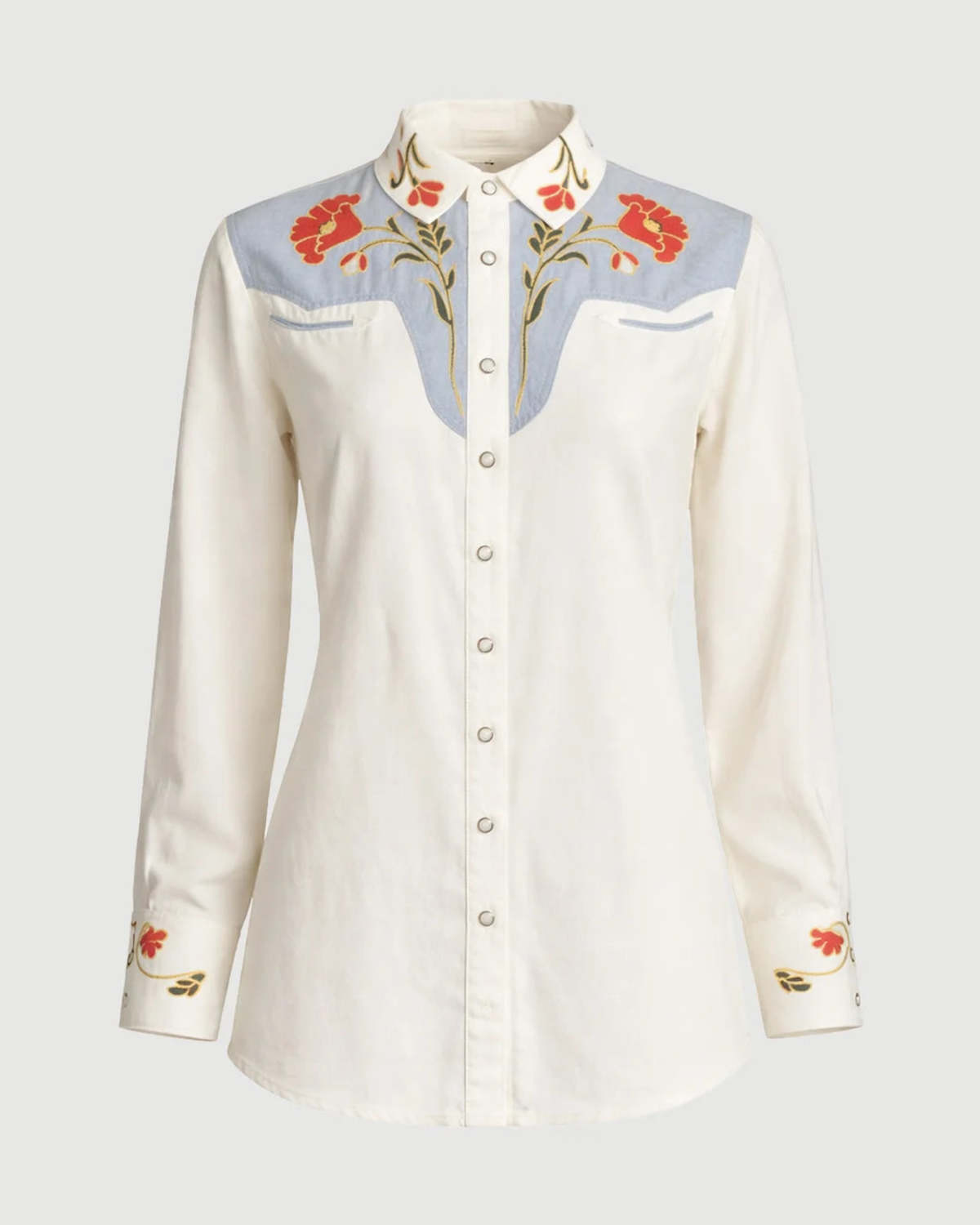 The Great. The Embroidered Western Shirt - Cream - Image 1 of 5
